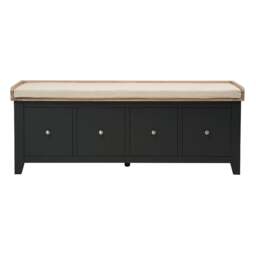 4 Drawer Shoe Bench - Chester Charcoal - The Cotswold Company - thumbnail 3