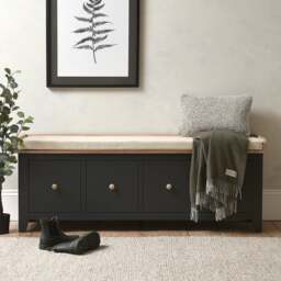 4 Drawer Shoe Bench - Chester Charcoal - The Cotswold Company - thumbnail 2