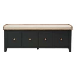 4 Drawer Shoe Bench - Chester Charcoal - The Cotswold Company - thumbnail 4