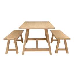 Inglesham Whitewash Oak 6 Seater Trestle Dining Table - The Cotswold Company - thumbnail 6