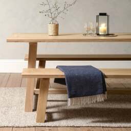 Inglesham Whitewash Oak 6 Seater Trestle Dining Table - The Cotswold Company - thumbnail 4