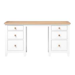 Double Pedestal Dressing Table - Chester Pure White - The Cotswold Company - thumbnail 6
