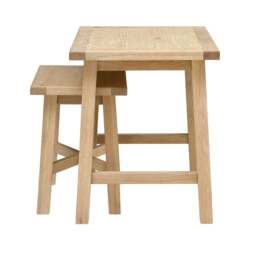 Nest of 2 Tables - Inglesham Whitewash Oak - The Cotswold Company - thumbnail 3