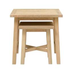 Nest of 2 Tables - Inglesham Whitewash Oak - The Cotswold Company - thumbnail 2
