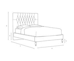 Double Classic Bedstead - Dove Grey - House Linen Mix - Calvert - The Cotswold Company - thumbnail 5