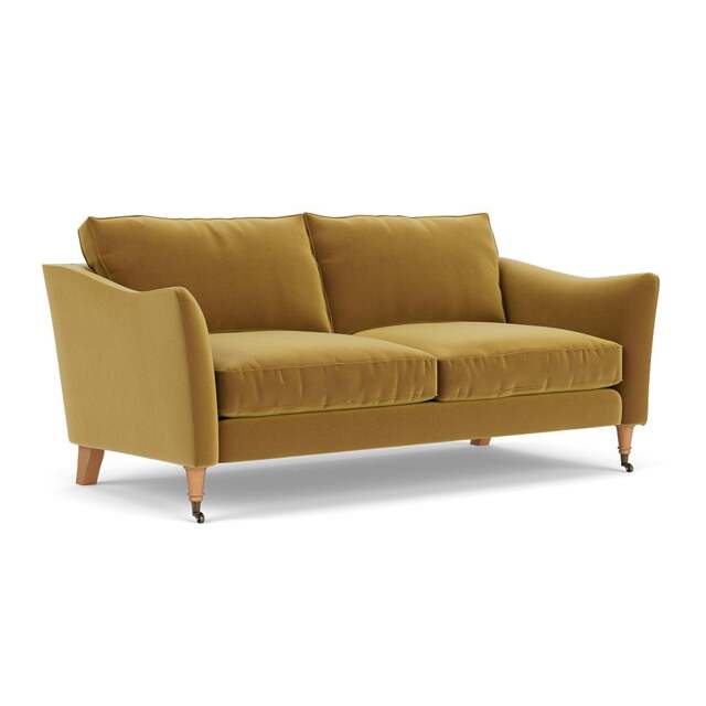 3 Seater Sofa - Mustard - Matt Velvet - Robinson - The Cotswold Company - image 1