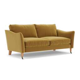 3 Seater Sofa - Mustard - Matt Velvet - Robinson - The Cotswold Company - thumbnail 1
