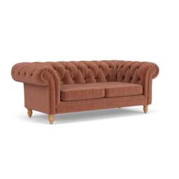 Large 2 Seater Sofa - Cinnamon - Eco Chenille - Harris Chesterfield - The Cotswold Company