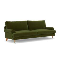 4 Seater Sofa - Forest Green - Matt Velvet - Stewart - The Cotswold Company