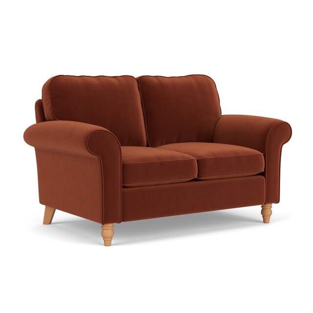 2 Seater Sofa - Brick - Matt Velvet - Hurley - The Cotswold Company - image 1