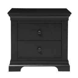 Chantilly Dusky Black Large 2 Drawer Bedside Table - The Cotswold Company - thumbnail 4