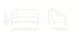 2 Seater Sofa - Charcoal - Compton Stripe - Everett - The Cotswold Company - thumbnail 4