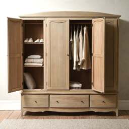 Camille Limewash Oak Quad Wardrobe - The Cotswold Company