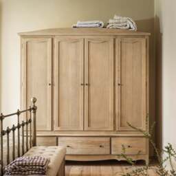 Camille Limewash Oak Quad Wardrobe - The Cotswold Company - thumbnail 2