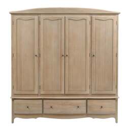 Camille Limewash Oak Quad Wardrobe - The Cotswold Company - thumbnail 5