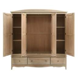 Camille Limewash Oak Quad Wardrobe - The Cotswold Company - thumbnail 6