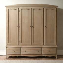 Camille Limewash Oak Quad Wardrobe - The Cotswold Company - thumbnail 3