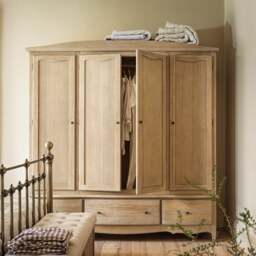 Camille Limewash Oak Quad Wardrobe - The Cotswold Company - thumbnail 4
