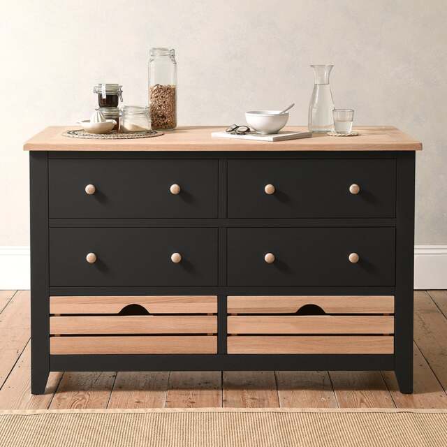 Chester Charcoal Breakfast Bar Island with Stools Set - The Cotswold Company - image 1
