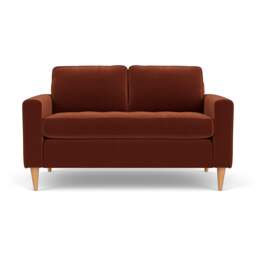 2 Seater Sofa - Brick - Matt Velvet - Saxon - The Cotswold Company - thumbnail 2
