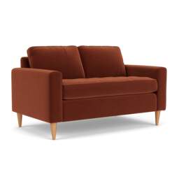 2 Seater Sofa - Brick - Matt Velvet - Saxon - The Cotswold Company - thumbnail 1