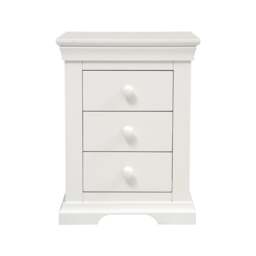 Chantilly Warm White 3 Drawer Bedside Table - The Cotswold Company - thumbnail 4