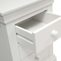 Chantilly Warm White 3 Drawer Bedside Table - The Cotswold Company - thumbnail 7