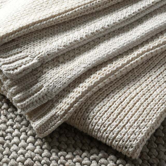 Honeybee Knitted Throw Ivory - Home Accessories - The Cotswold Company - image 1