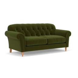 3 Seater Sofa - Forest Green - Matt Velvet - Chapman - The Cotswold Company - thumbnail 1