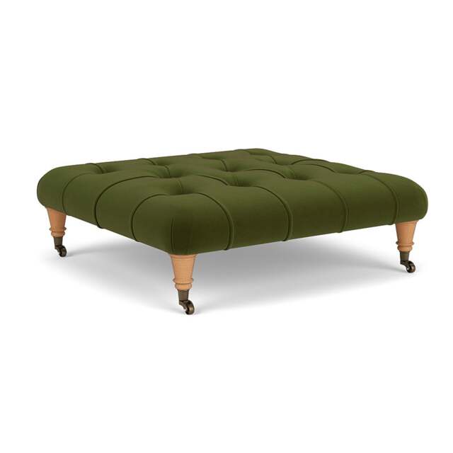 Foot Stool - Forest Green - Matt Velvet - Amelia - The Cotswold Company - image 1