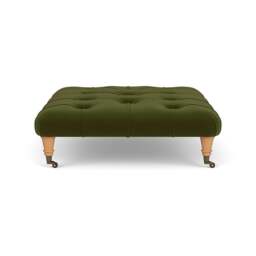 Foot Stool - Forest Green - Matt Velvet - Amelia - The Cotswold Company - thumbnail 3