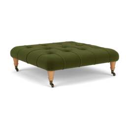 Foot Stool - Forest Green - Matt Velvet - Amelia - The Cotswold Company - thumbnail 1