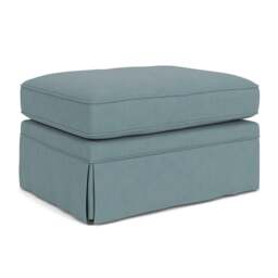 Foot Stool - Sky blue - House Linen Mix - Dawson Small - The Cotswold Company - thumbnail 1