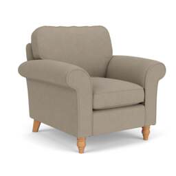 Armchair - Dove grey - House Linen Mix - Hurley - The Cotswold Company