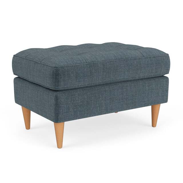 Foot Stool - Teal - Eco Chenille - Saxon Small - The Cotswold Company - image 1