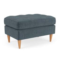 Foot Stool - Teal - Eco Chenille - Saxon Small - The Cotswold Company