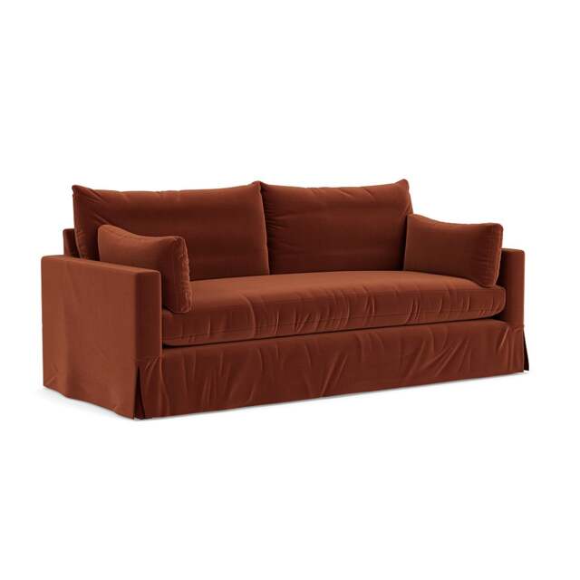 4 Seater Sofa - Brick - Matt Velvet - Ashton - The Cotswold Company - image 1