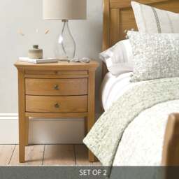 Winchcombe Oiled Oak Set of 2 Bedside Tables - The Cotswold Company