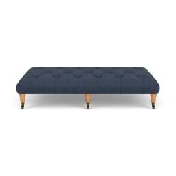Foot Stool - Indigo - Luxury Italian Linen - Amelia Large - The Cotswold Company - thumbnail 2