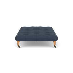 Foot Stool - Indigo - Luxury Italian Linen - Amelia Large - The Cotswold Company - thumbnail 3
