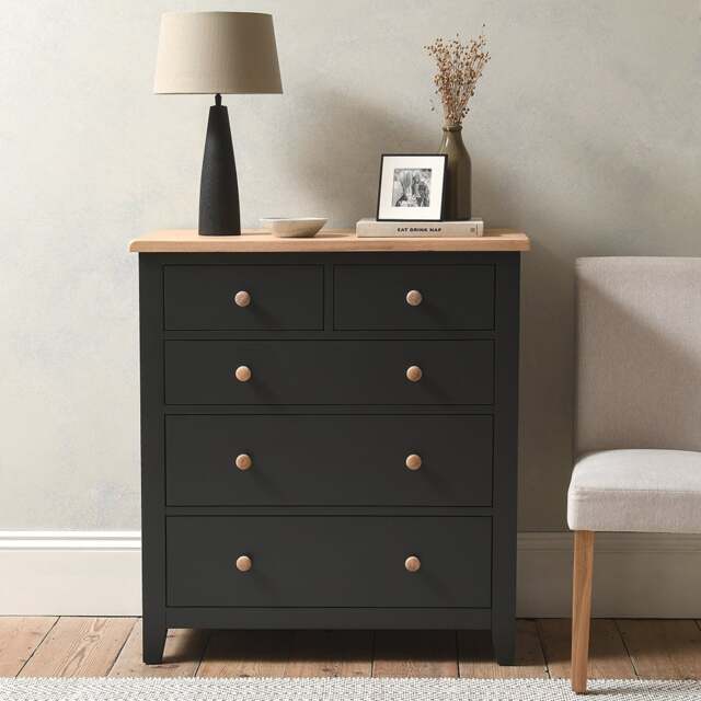 5 Drawer Chest - Chester Charcoal - The Cotswold Company - image 1