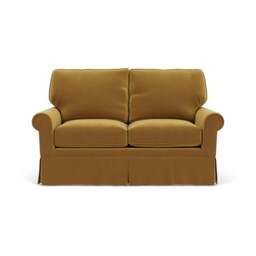Large 2 Seater Sofa - Mustard - Matt Velvet - Dawson - The Cotswold Company - thumbnail 2
