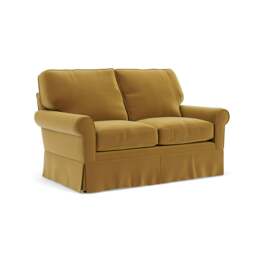 Large 2 Seater Sofa - Mustard - Matt Velvet - Dawson - The Cotswold Company