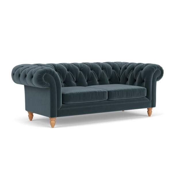 Large 2 Seater Sofa - Night Sky - Matt Velvet - Harris Chesterfield - The Cotswold Company - image 1