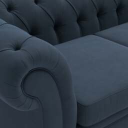 Large 2 Seater Sofa - Night Sky - Matt Velvet - Harris Chesterfield - The Cotswold Company - thumbnail 5