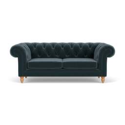 Large 2 Seater Sofa - Night Sky - Matt Velvet - Harris Chesterfield - The Cotswold Company - thumbnail 2