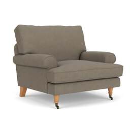 Armchair - Mid Grey - House Linen Mix - Stewart - The Cotswold Company