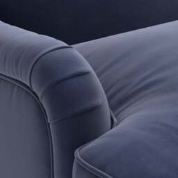 2 Seater Sofa - Deep blue - Matt Velvet - Ashbee - The Cotswold Company - thumbnail 5