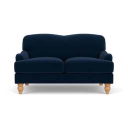2 Seater Sofa - Deep blue - Matt Velvet - Ashbee - The Cotswold Company - thumbnail 2