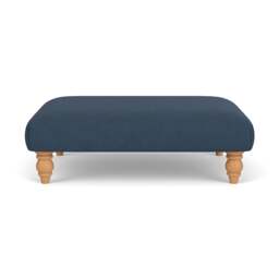 Foot Stool - Indigo - House Linen Mix - Clara - The Cotswold Company - thumbnail 2